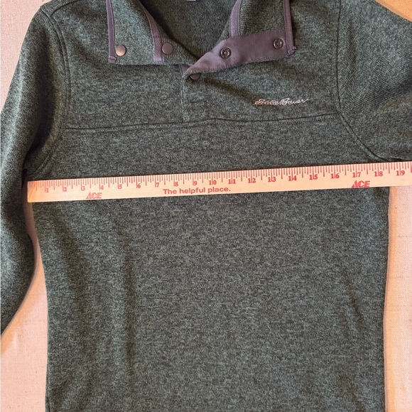 Eddie Bauer Fleece Green Pullover Sweater - Picture 6 of 7